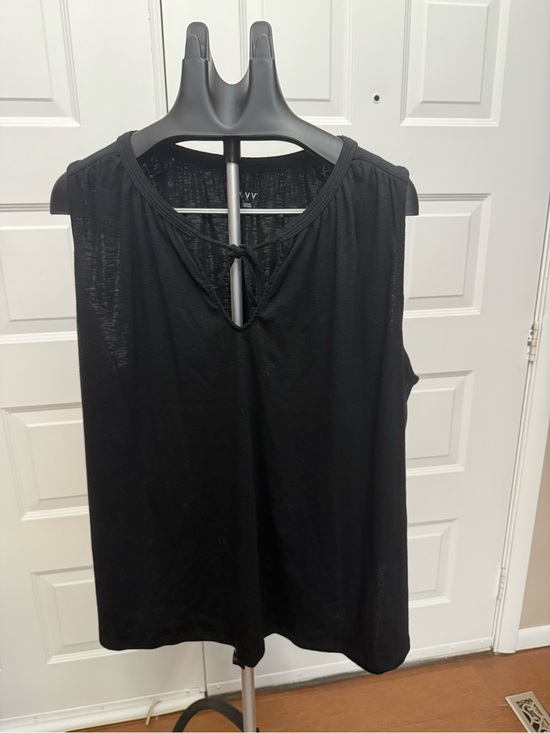 Ava & Viv Tops - Ava & Viv Black Sleeveless Tie-Front Tank